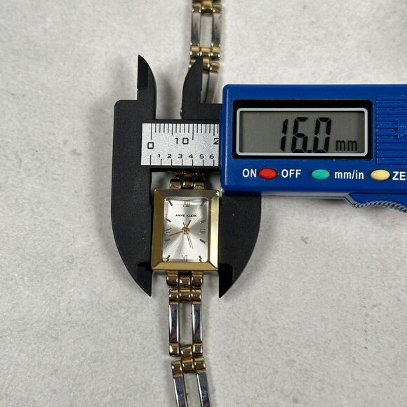 Anne Klein Watch Womens 16mm Rectangle Two Tone Link Band Quartz New Battery - Picture 12 of 16